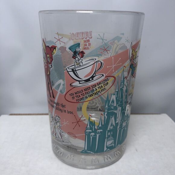 McDonald’s Walt Disney World 100 Years Glass Cup Pinocchio Bambi Magic Kingdom - Picture 3 of 6